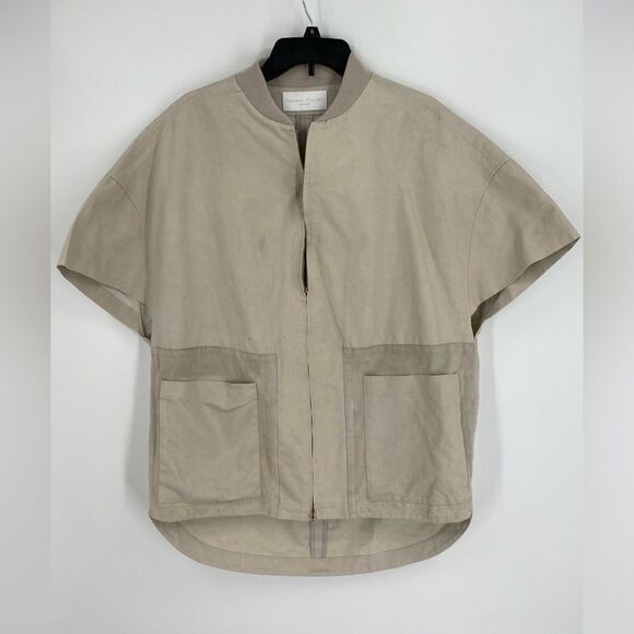 Fabiana Filippi Women’s Zipper Front Short Sleeve Boxy Cut Jacket size L - Picture 1 of 3
